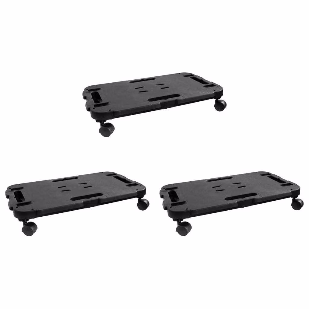 Living Store, set di 3 contenitori trasportabili, colore nero, materiale: polipropilene, capacità massima: 200 kg