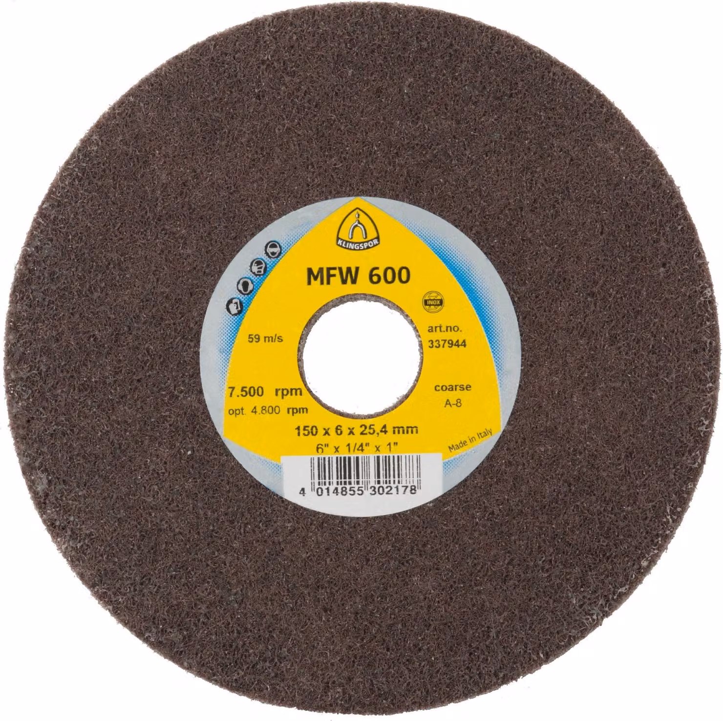 Dischi compatti MFW 600, 150 x 6 x 25,4 mm carburo di silicio ruvido, 337944