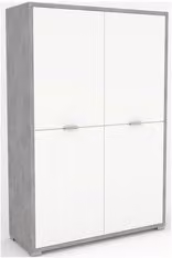 Mobile KIT DOUBLE Db834k Sarmog in Cemento e Bianco neve L: 110 cm