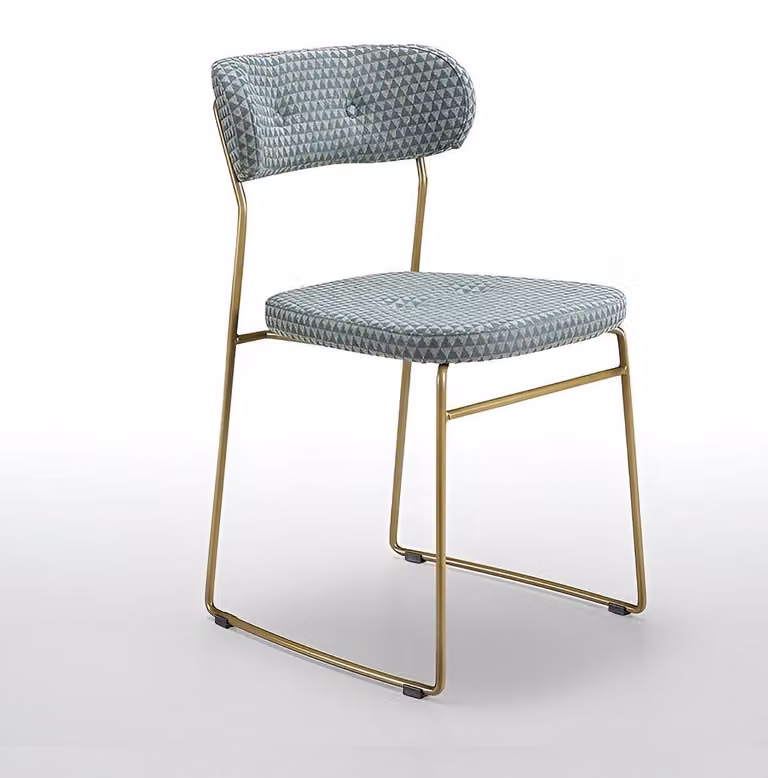 Blau-weißer Esszimmerstuhl Designer Sitzmöbel Polsterstühle