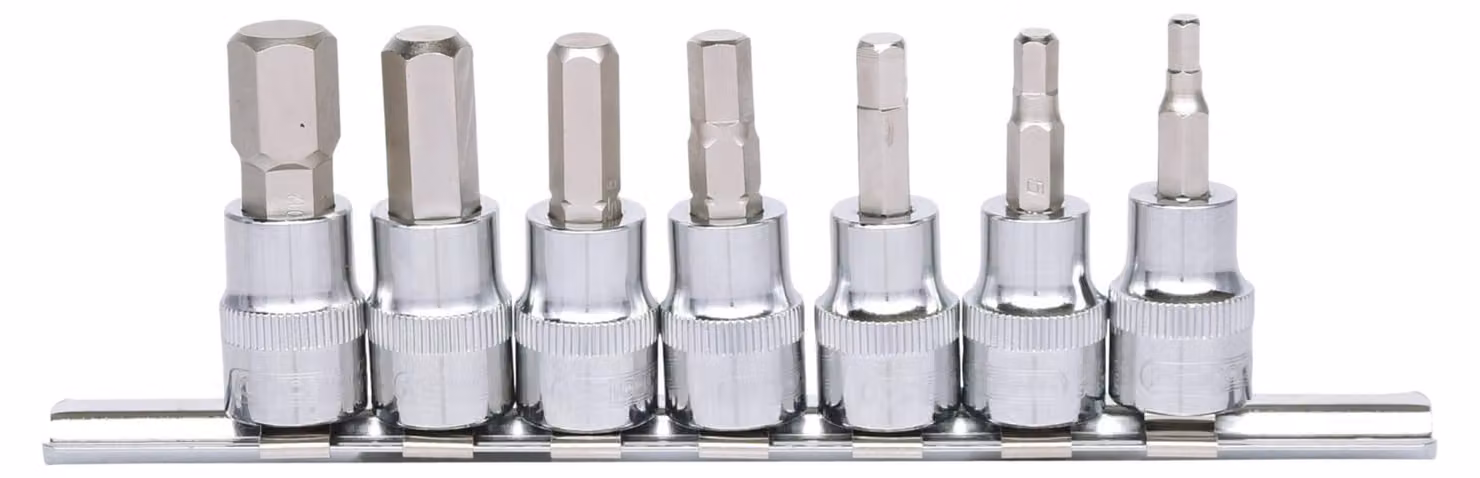 KS TOOLS 3/8" CHROMEplus set di bussole esagonali 7 pezzi 4-12 mm - 918.3921