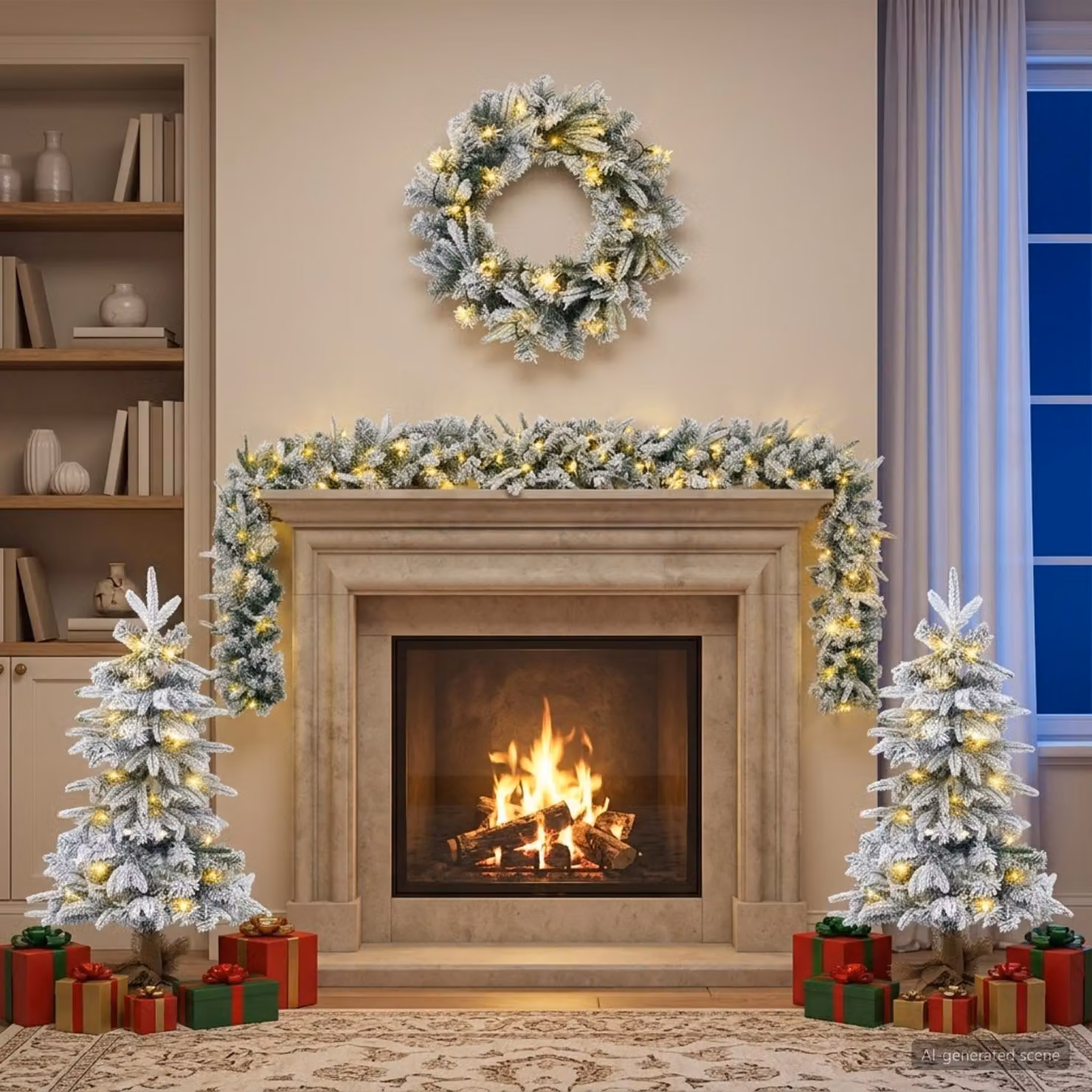 Set di mini albero di Natale, altezza 90 cm, 175 luci a luce calda, realizzato in PVC e PE