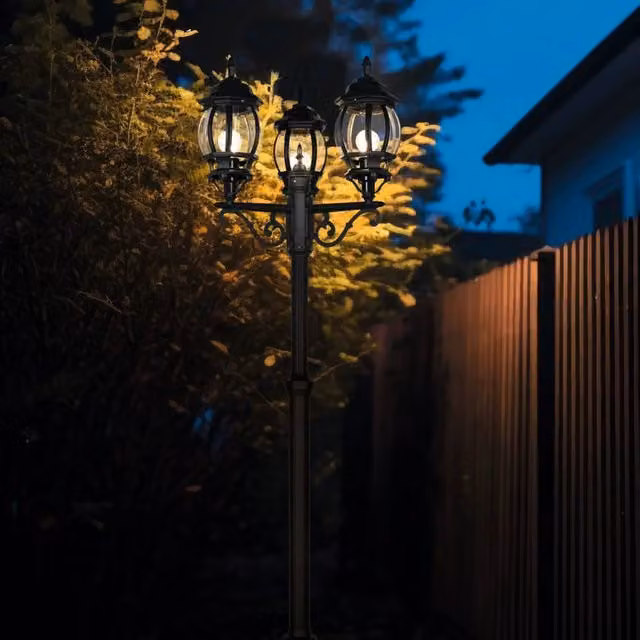 LÚZETE - LANTERNA DA ESTERNO E27 IP44 200CM NERO ELOWEN