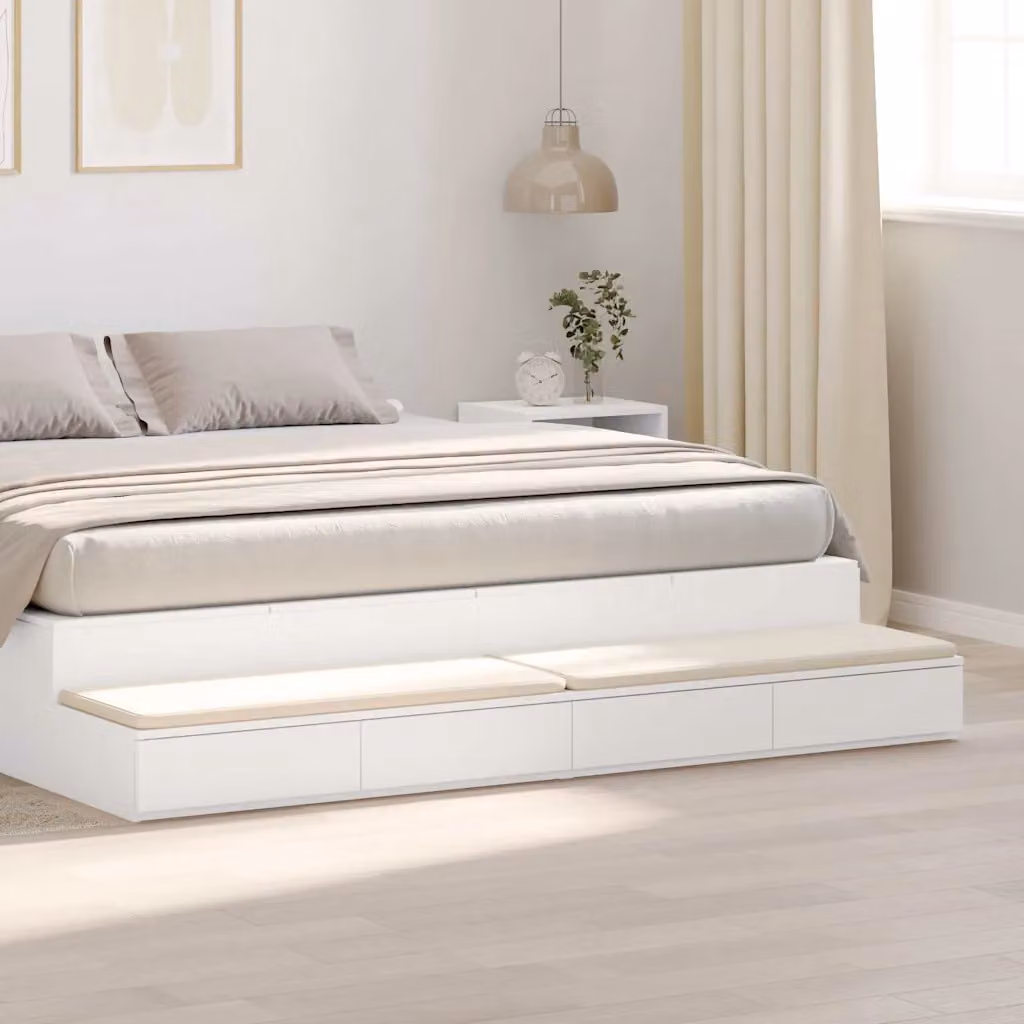 Cassetti per letto vidaXL Bianco L 200 cm x P 36,5 cm x H 16,5 cm