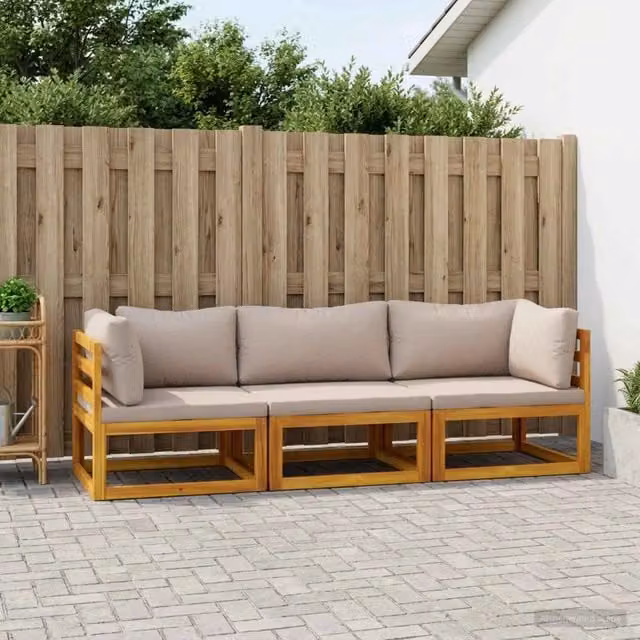 Set di divani 3 pz Naturale Legno di Acacia Massello 3417221