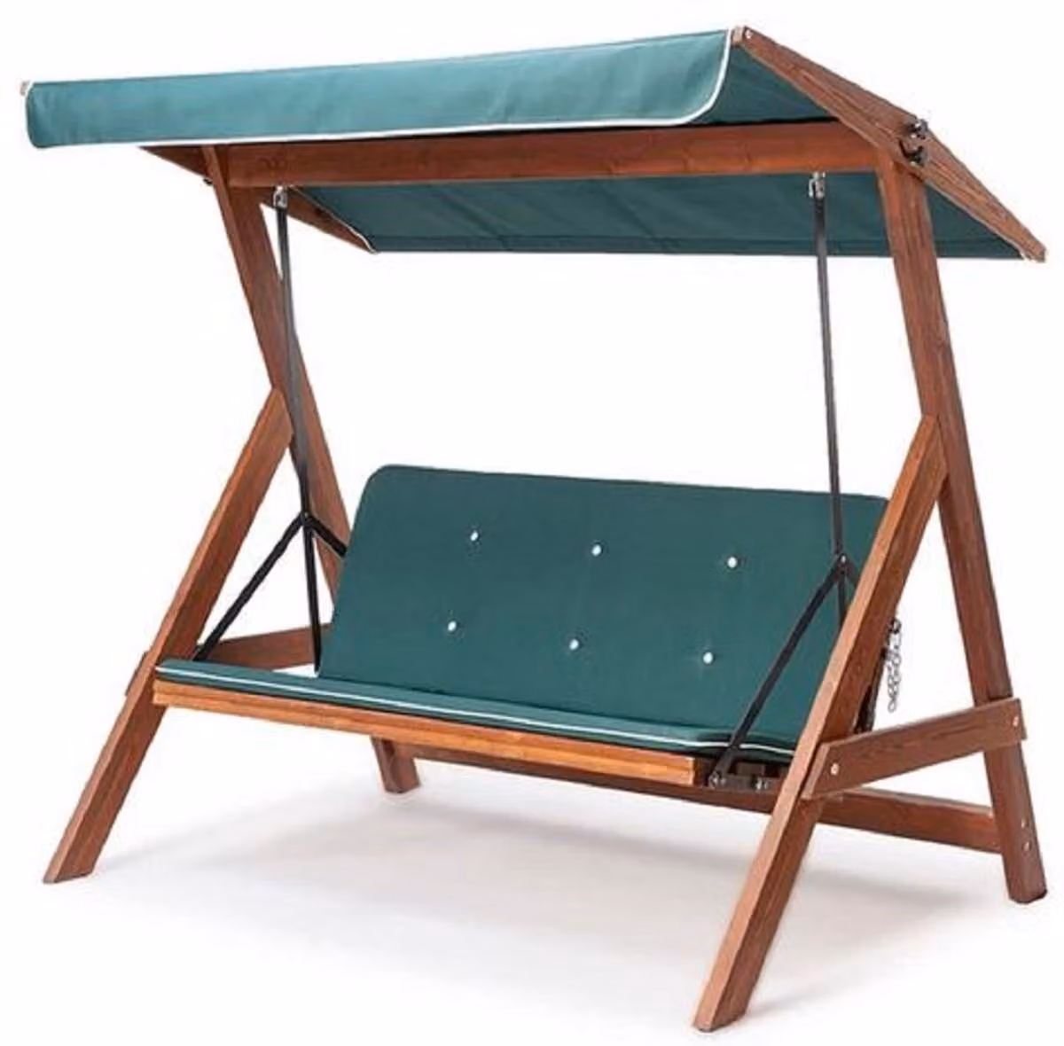 Casa Padrino Luxury Hollywood Swing Verde / Marrone - Altalena da giardino moderna e resistente alle intemperie con tettuccio parasole - Mobili da giardino - Mobili da giardino - Mobili