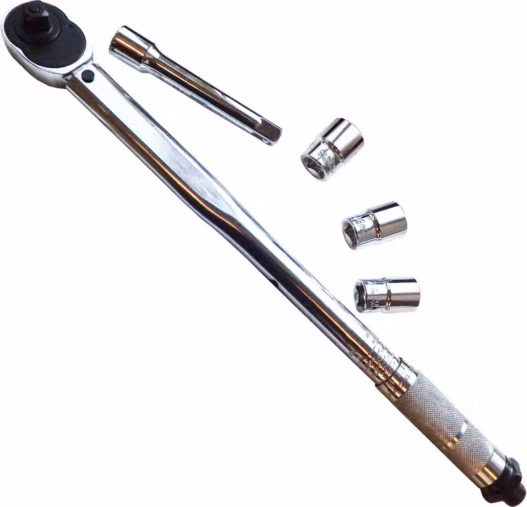 Chiave dinamometrica da 40 a 210 Nm con prolunga e bussole + scatola PETEX