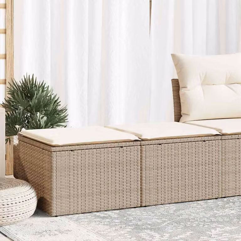 Maison Exclusive - Set Divano da Giardino 2 pz con Cuscini Beige Polyrattan Acacia