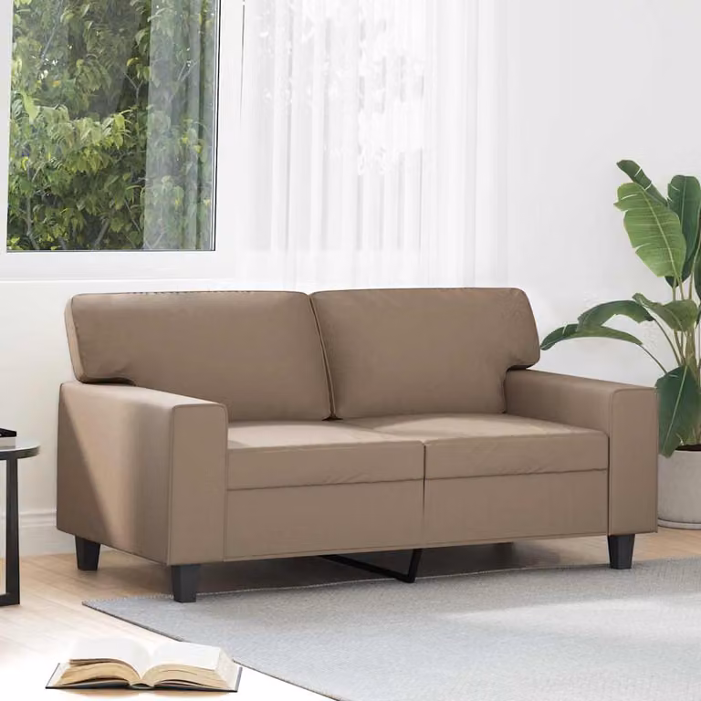 Divano a 2 posti moderno vidaXL in similpelle beige e marrone con struttura in metallo per il tuo soggiorno