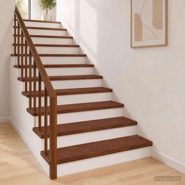 Set di 4 gradini per scale vidaXL in legno lucidato, colore marrone, L 70 cm x P 30 cm x H 2 cm – 1