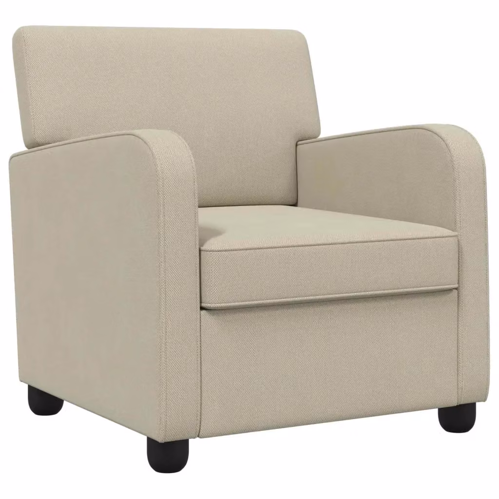 Poltrona moderna in velluto beige vidaXL con braccioli per soggiorno e camera da letto – 2