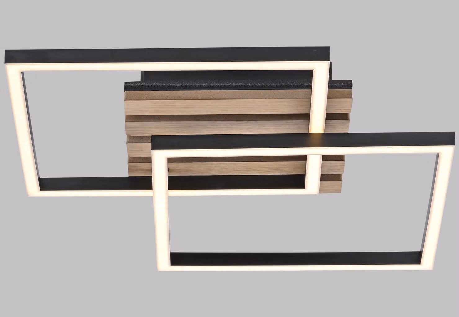 JUST LIGHT Plafona a LED 14053-79, 15 W, 3000 K, 2200 lm, bianco caldo, IP20, legno/nero