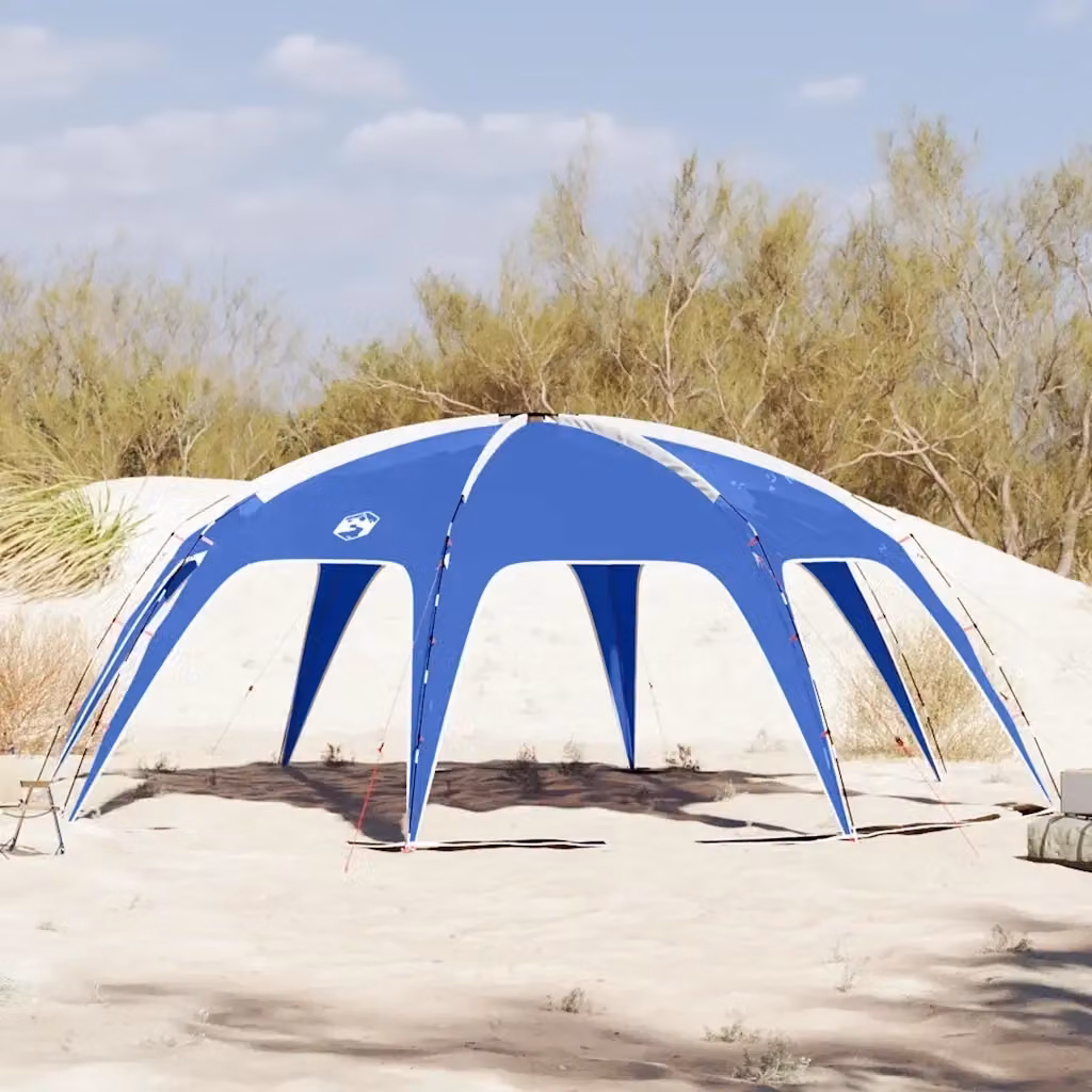 Tenda per feste impermeabile azzurra in poliestere e fibra di vetro L: 618 cm, P: 277 cm, H: 27 cm – 2