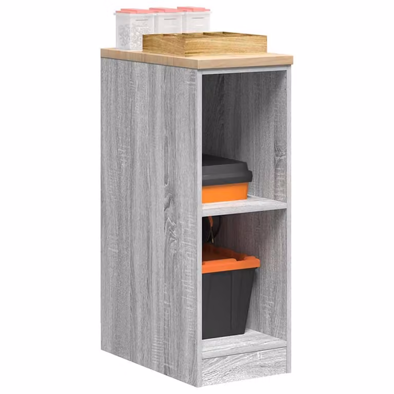 Armadietto da parete vidaXL in legno grigio per giardino, L/P/H: 30 x 51 x 85 cm