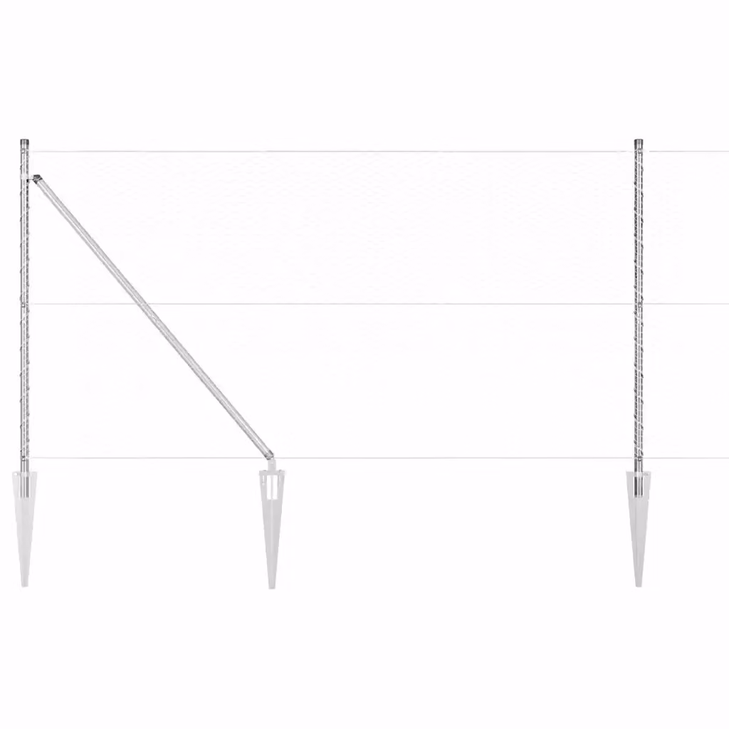Recinzione esagonale con palo vidaXL in acciaio zincato argento, L: 100 cm, H: 1,4 m – 2