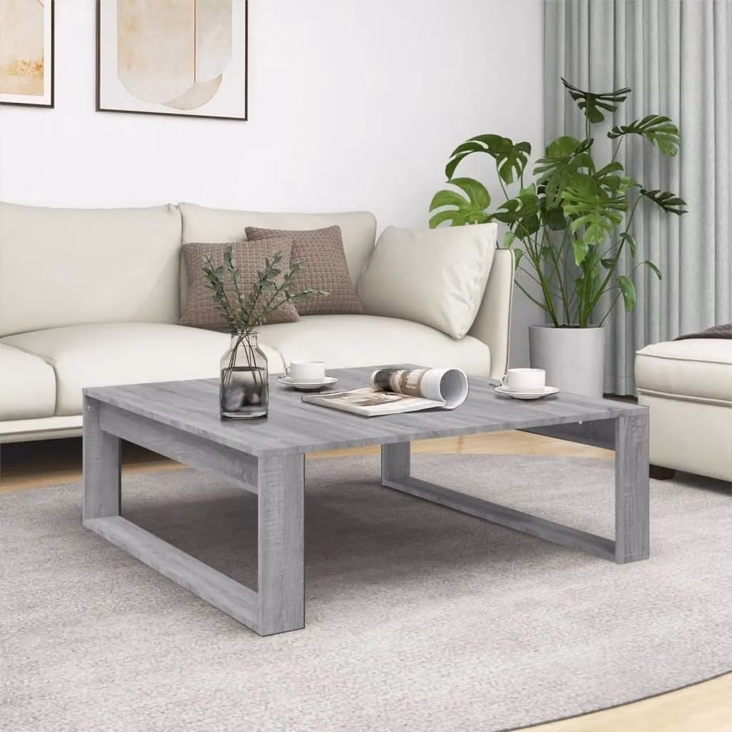 Maison Exclusive - Tavolino grigio Sonoma 100x100x35 cm Materiale ligneo