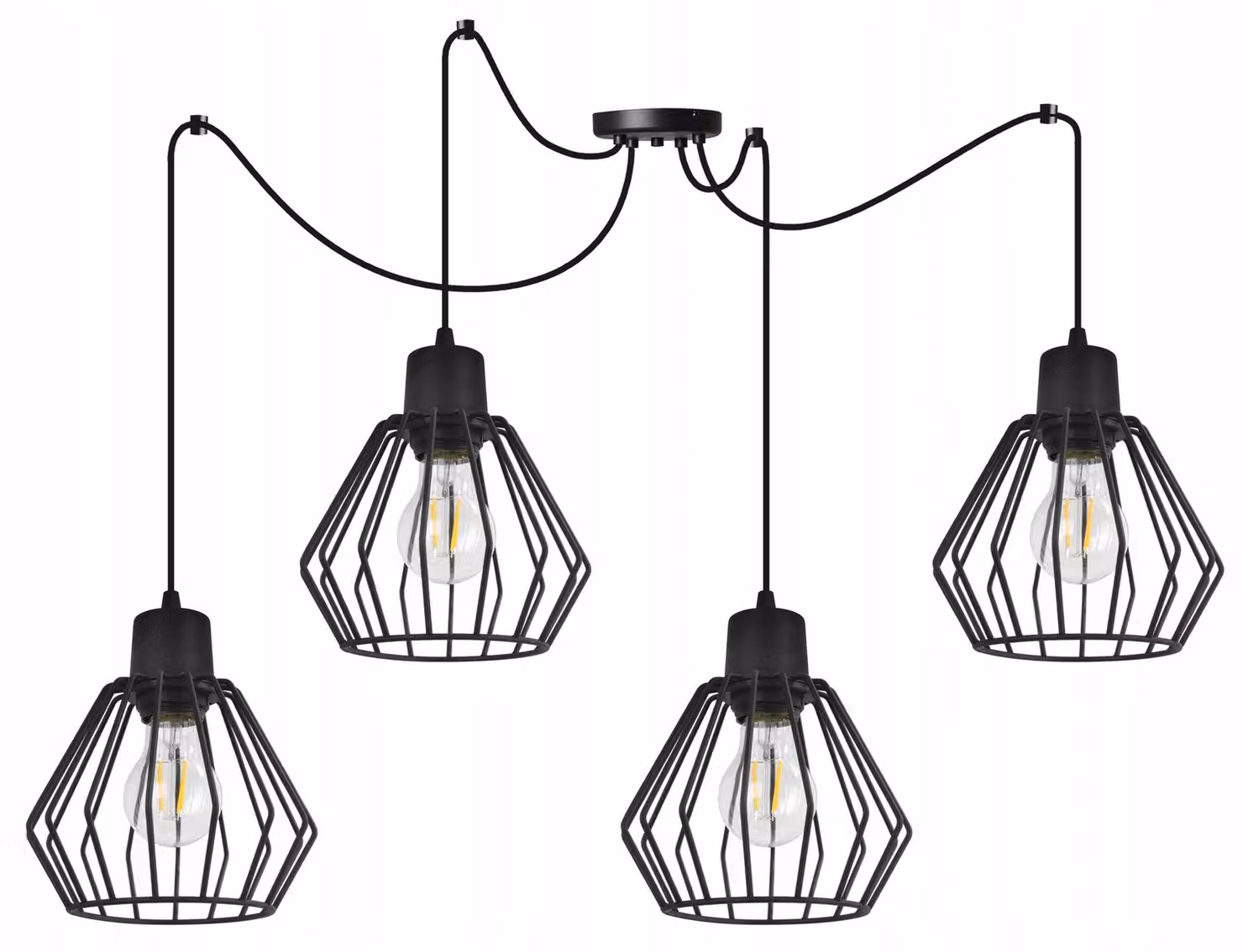 Lampada a sospensione, lampadario da soffitto, paralume in filo metallico, LED