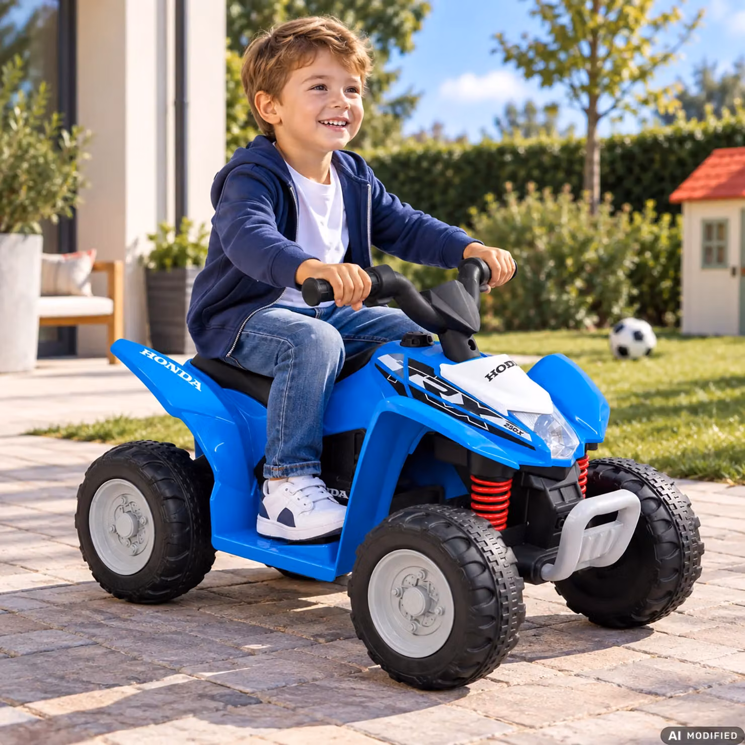 Quad Elettrico Cavalcabile Honda TRX 250X Tu Giochi Blu con Suoni e Luci per Bambini dai 3 Anni in Su – 2