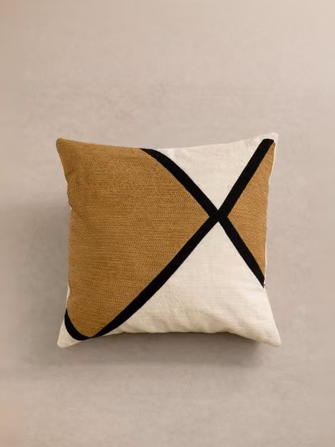 Cuscino quadrato Bite Kenay Home, colore senape, in cotone, 45 x 45 cm