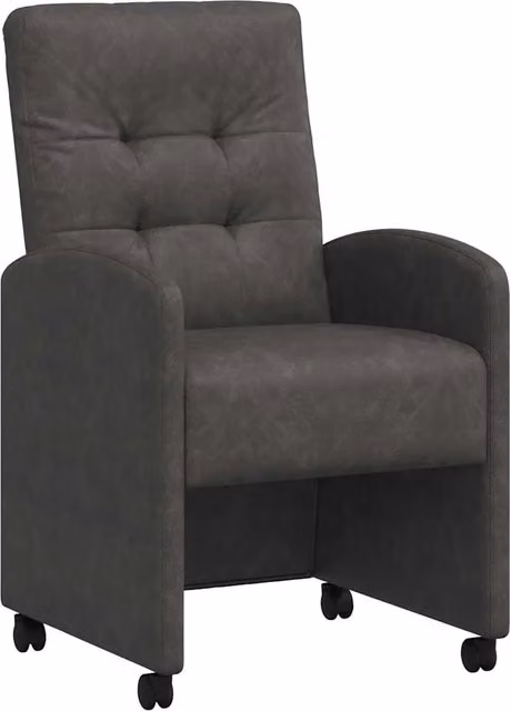 Sedie da Pranzo con Ruote con ruote 2 pz | Sedie da cucina Nero 58 x 67 x 97 cm