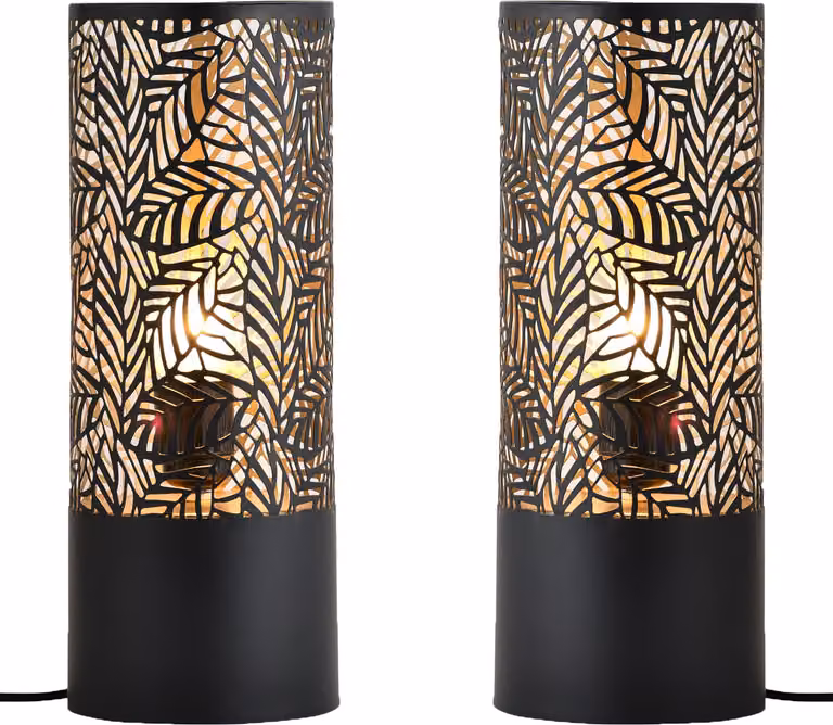 set di 2 lampade da tavolo scandinave Lampada da comodino Verdure Small Black