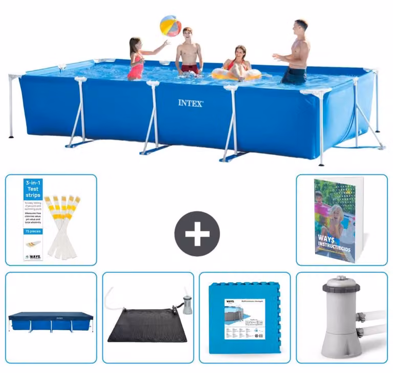 Piscina fuori terra rettangolare - 450x220x84 cm - composta da 5 elementi, modello S99