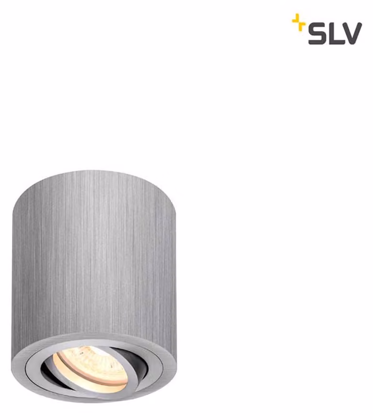 Triledo Spot a soffitto singolo CL rotondo Ø8,5 cm alluminio spazzolato GU10