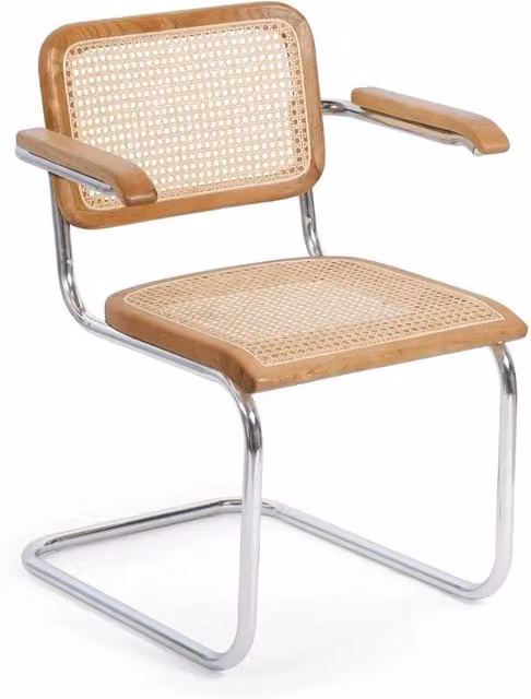 LÚZETE - SEDIA WEBSTER CON BRACCIOLI IN RATTAN NATURALE