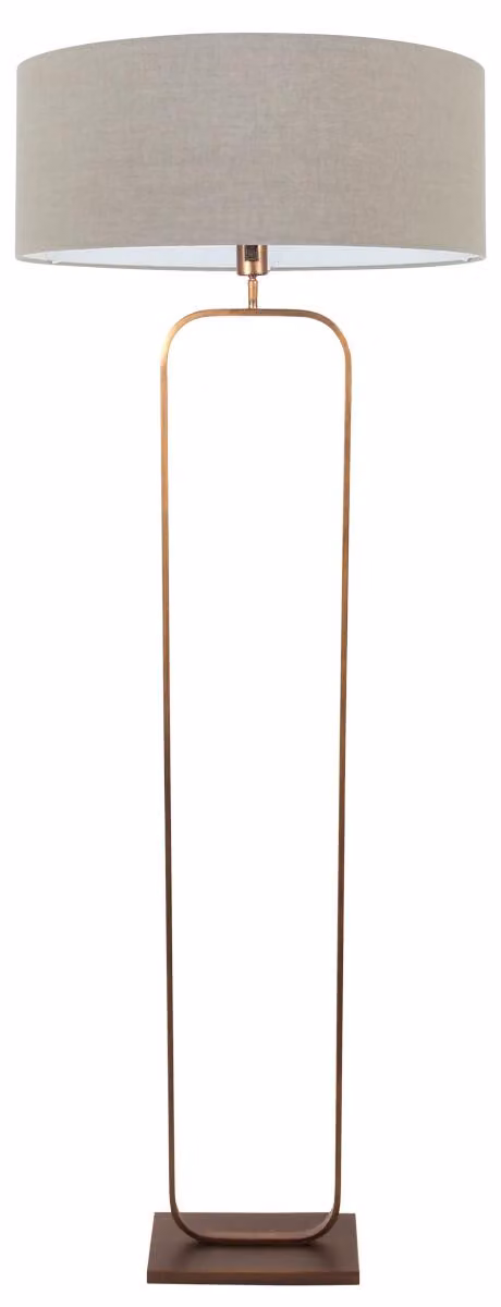 Lampada da terra - bronzo - Stang - lino metallo - lampada d'atmosfera - E27 - 4830BR - Steinhauer