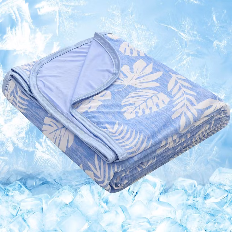 Coperta refrigerante 228 x 274 cm, colore blu tropicale, con fibre Arc-Chill auto-raffreddanti, per il letto
