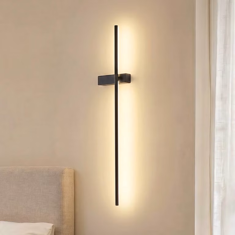 Applique da parete a LED Natsumi Lindby, Nero, Soggiorno / Sala da pranzo, Alluminio, Moderno, Applique a LED