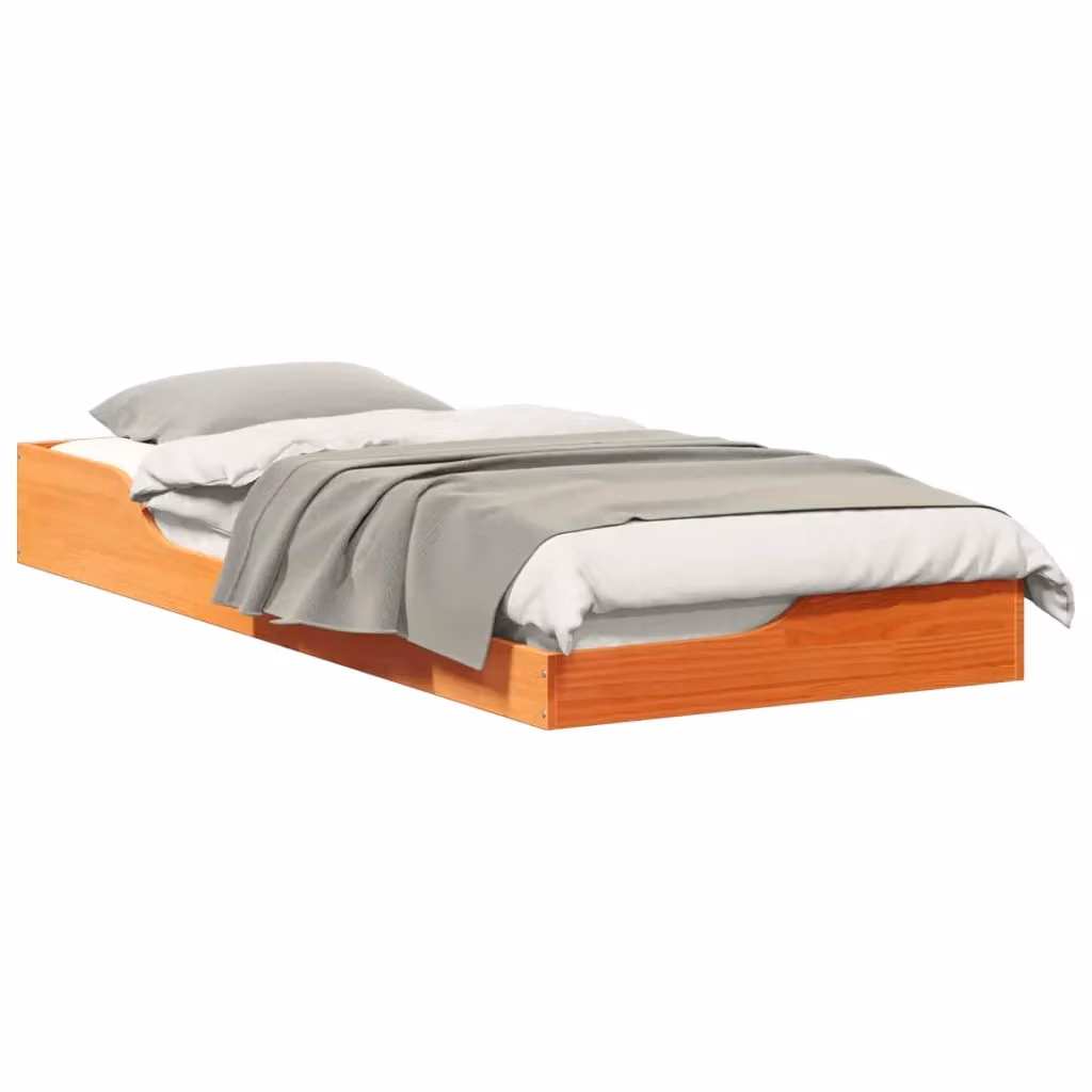 Struttura del letto vidaXL in pino massello marrone cerato con cassetti L: 100 cm, P: 213,5 cm, H: 110 cm – 2