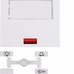 Berker 14967009 Interruttore a bilanciere con 5 lenti incluse e ampio spazio per l'etichettatura, bianco polare, lucido