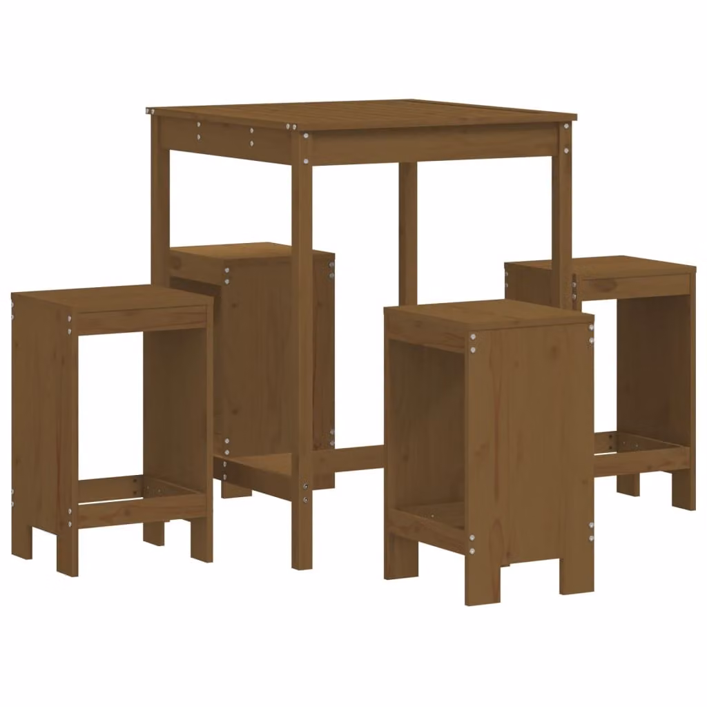 Set Bar da Giardino 5 pz ambra in Legno Massello di Pino