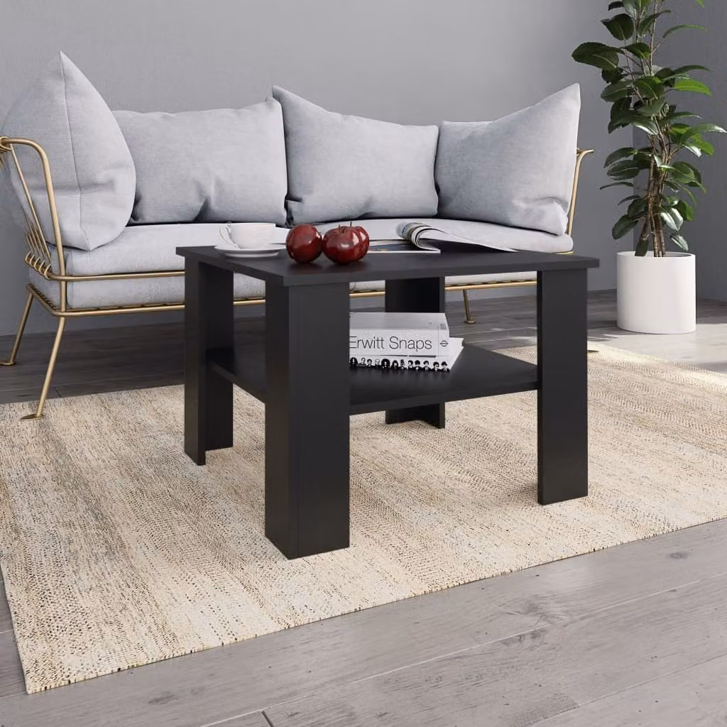vidaXL Tavolino nero 60x60x42 cm Materiale a base di legno - Tavolino - Tavolini - Tavolino da salotto - Tavolini da salotto
