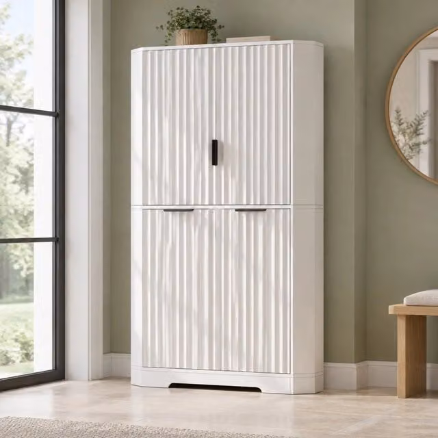 Armadio angolare salvaspazio bianco in MDF, 60 × 60 × 172 cm