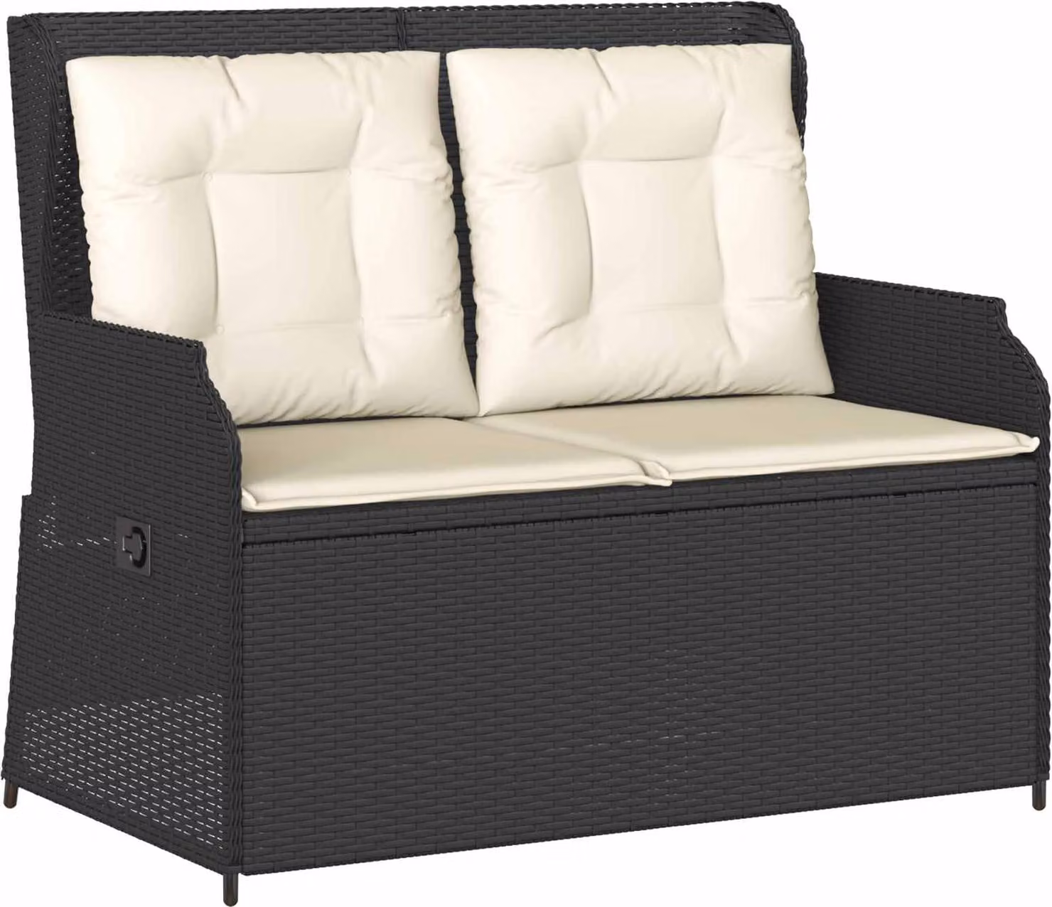 Panchina da giardino Nero polyrattan