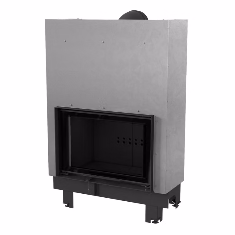 Inserto camino in acciaio KRATKI MBO 15 kW Ø 200 con porta scorrevole rivestimento nero