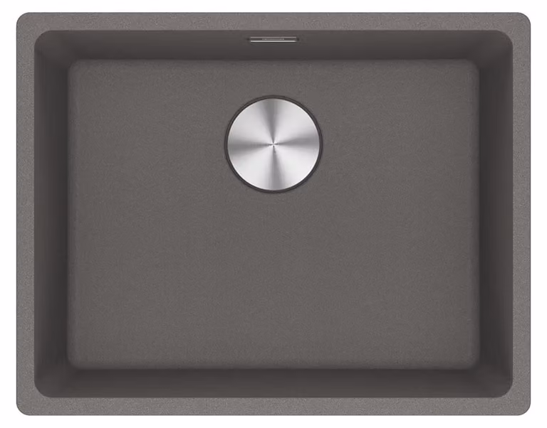 Lavello in granito MRG 110-52, colore grigio pietra, dimensioni 55,3 x 43,3 cm