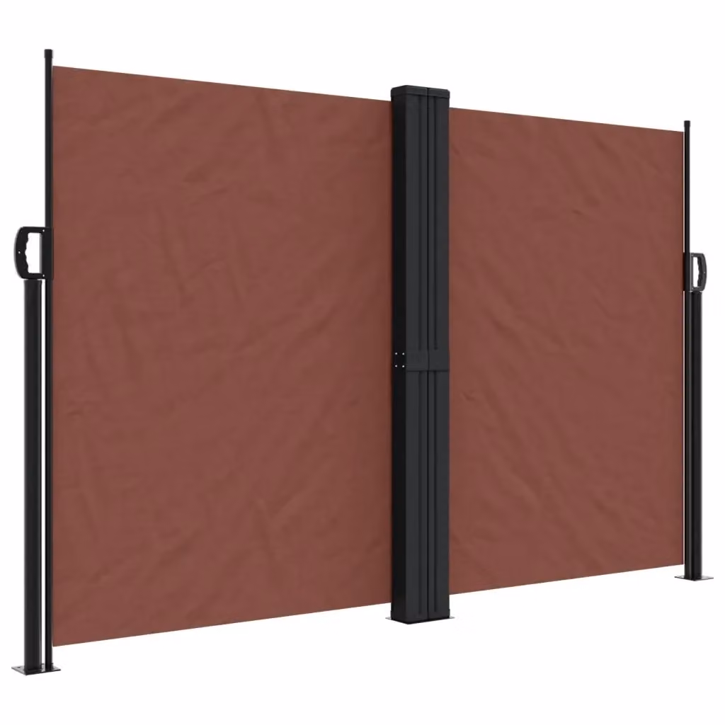 Tenda da sole laterale retrattile in poliestere e alluminio marrone L: 1000 cm, H: 160 cm – 2