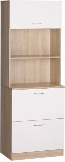 Mobile cucina contenitore XYLO bianco in MDF con 2 cassetti e 1 anta, L: 60 cm, P: 38 cm, H: 168 cm – 1