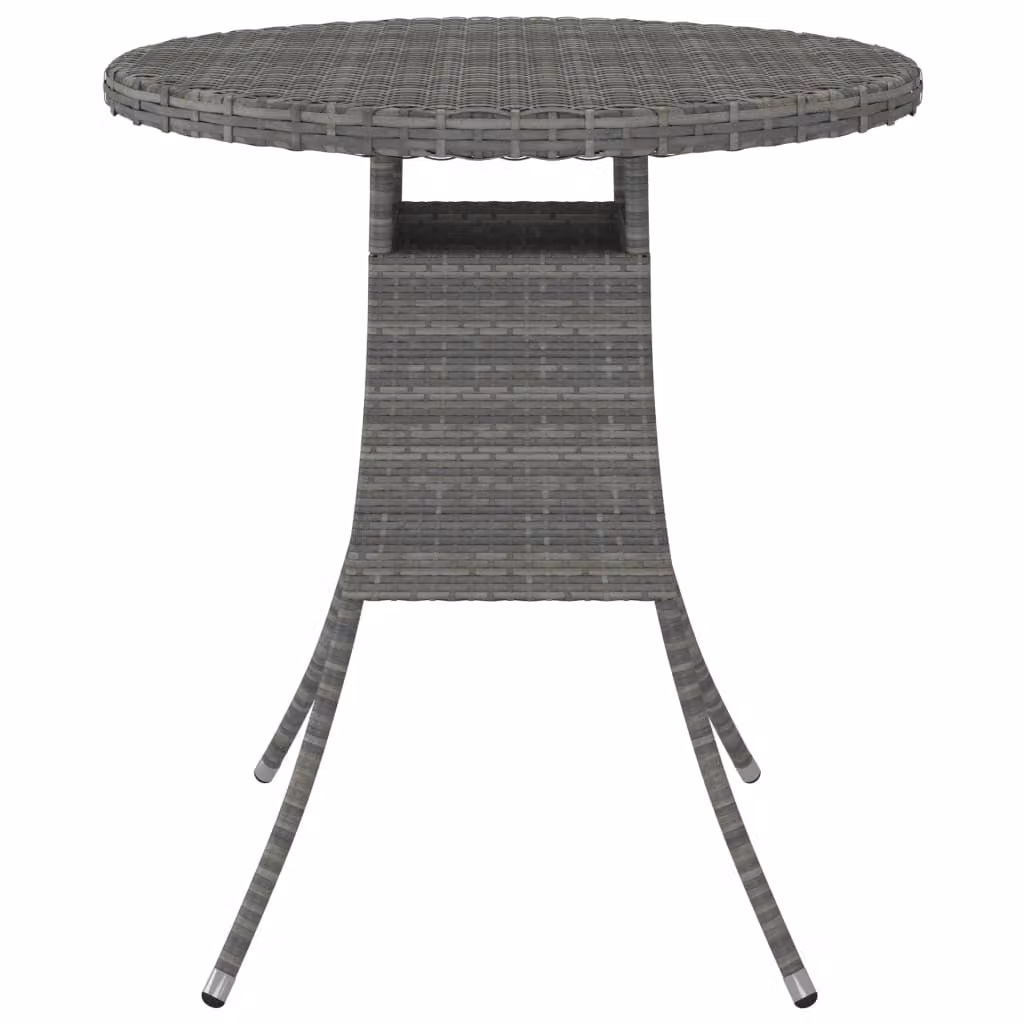 vidaXL Tavolo da giardino grigio 70x70x73 cm in poly rattan