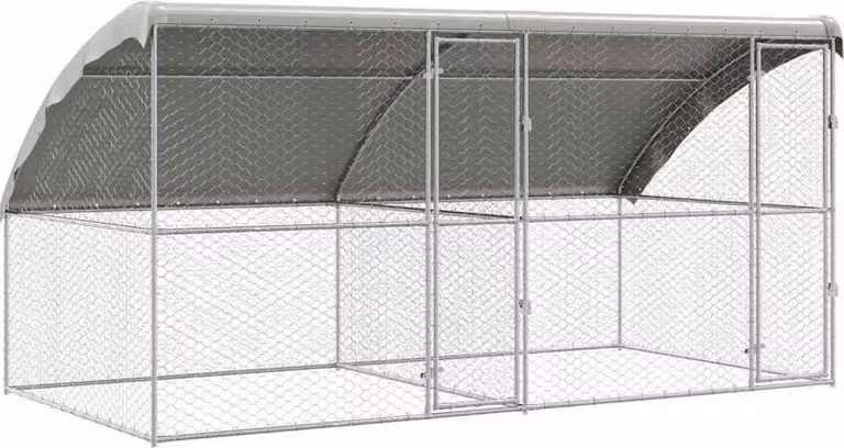 Cuccia per cani 2 pcs Argento 4 x 2 x 2 m Acciaio zincato
