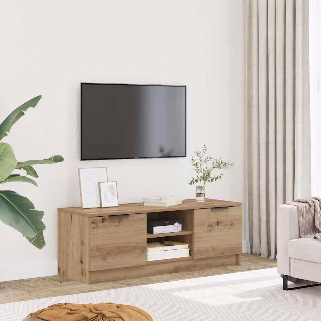 Mobile TV vidaXL in legno marrone con finitura opaca, L 102 cm x P 35 cm x H 36,5 cm