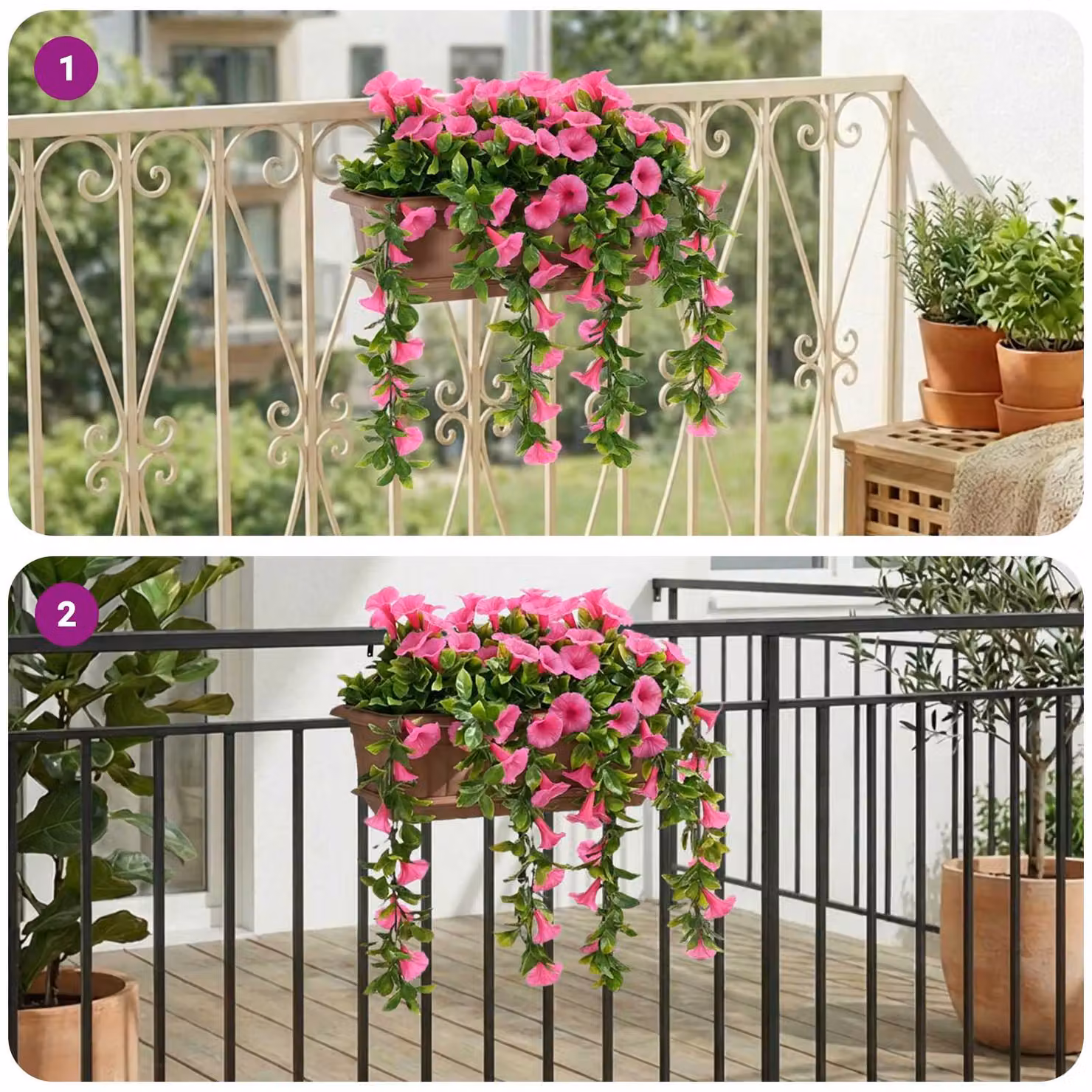 vidaXL Fiori Artificiali Rose in Plastica e Acciaio, Colore Rosso Porpora, H 55 x L 55 x P 20 cm