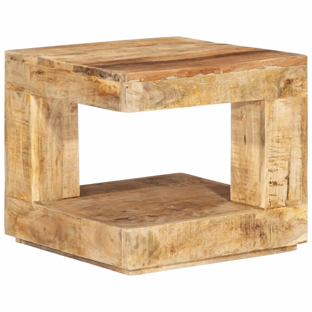Tavolino The Living Store 45x45x40 cm in legno massiccio di mango