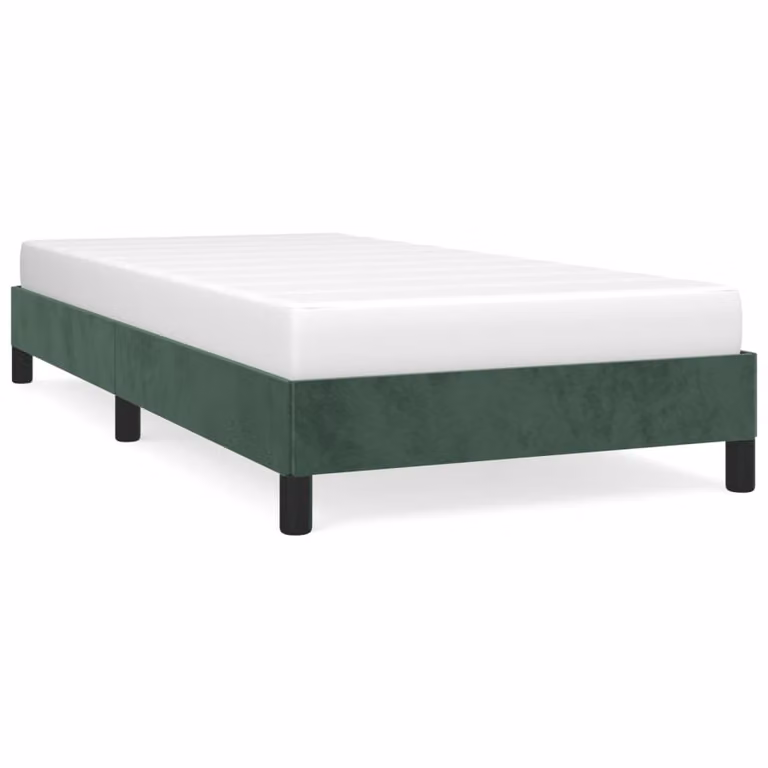 Giroletto senza Materasso Verde Scuro 90x190 cm in Velluto