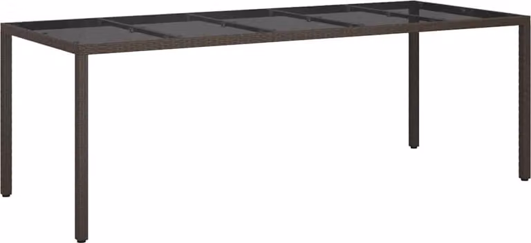 Tavolo da Giardino Marrone 250 x 100 x 75 cm polyrattan