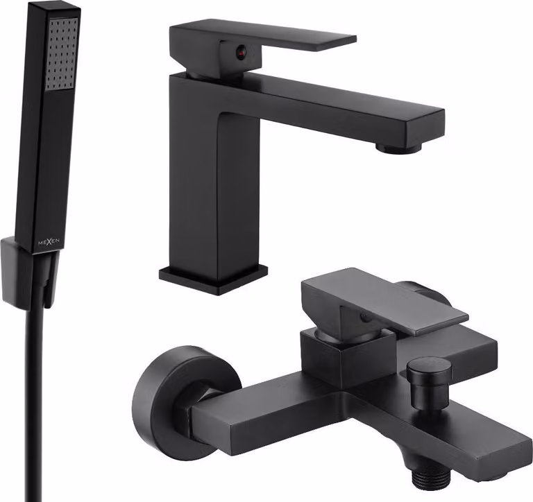 Mexen Uno R77 set da vasca, nero - 71403R77-70