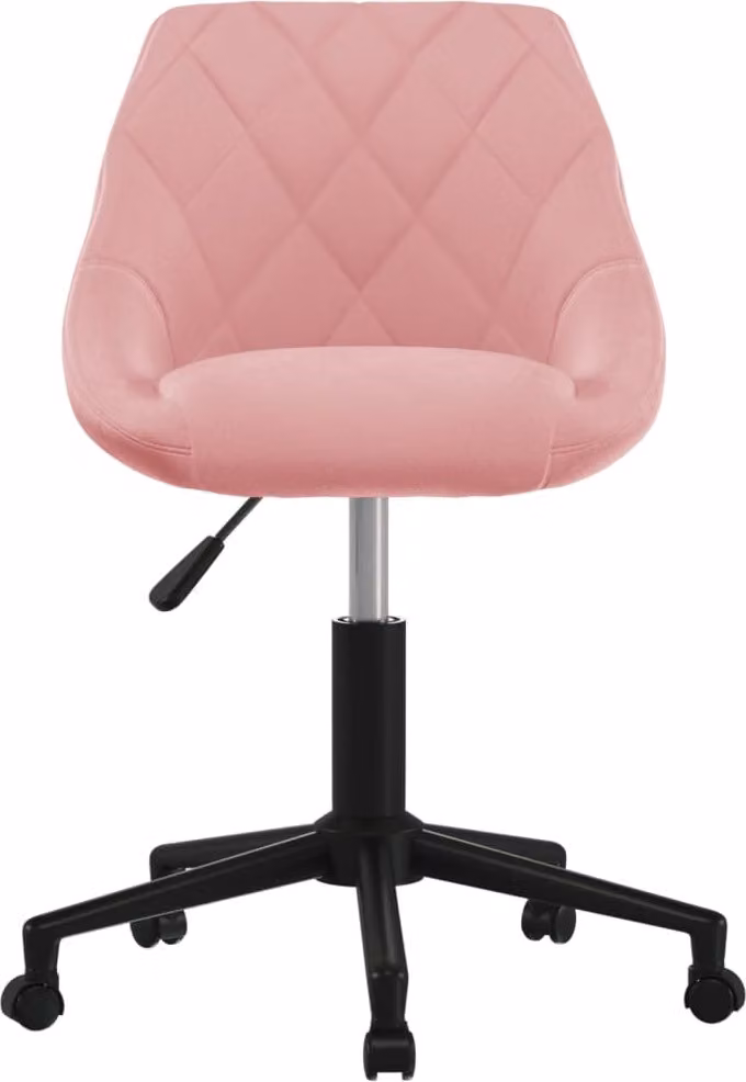Sedia da Pranzo Girevole Rosa in Velluto